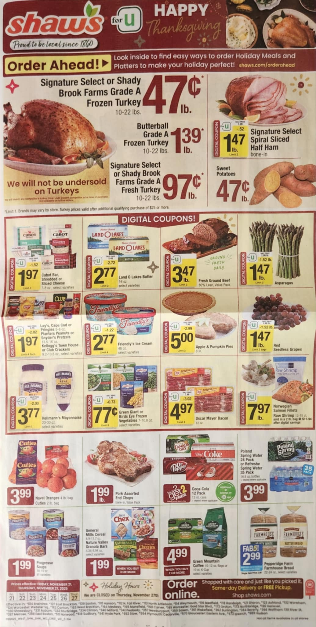 Shaws Ad Preview 11/21 – 11/27